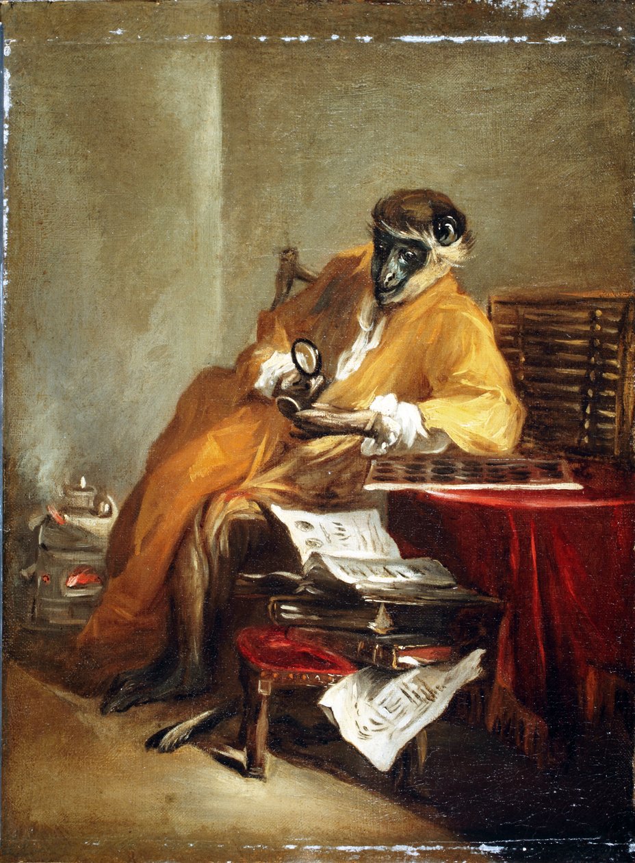 A majom antikvárius, 1740 után alkotó: Jean Baptiste Simeon Chardin