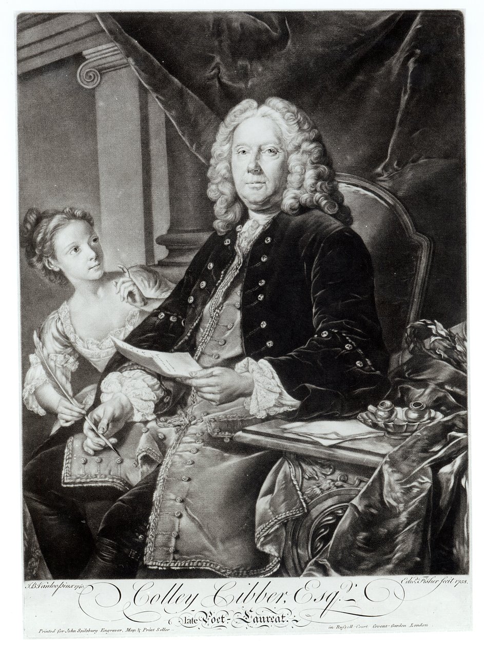 Colley Cibber (1671-1757) 1758, vésette: Edward Fisher (1722-85) alkotó: Jean Baptiste Vanloo