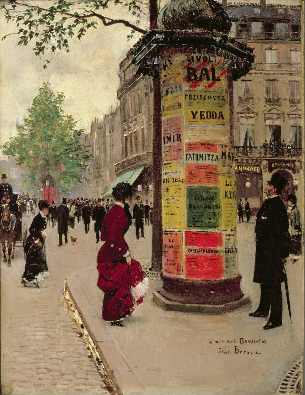 Párizsi kioszk, 1880-as évek eleje (olaj, szövet) alkotó: Jean Beraud