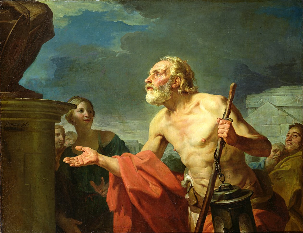 Diogenész alamizsnát kér, 1767 alkotó: Jean Bernard Restout