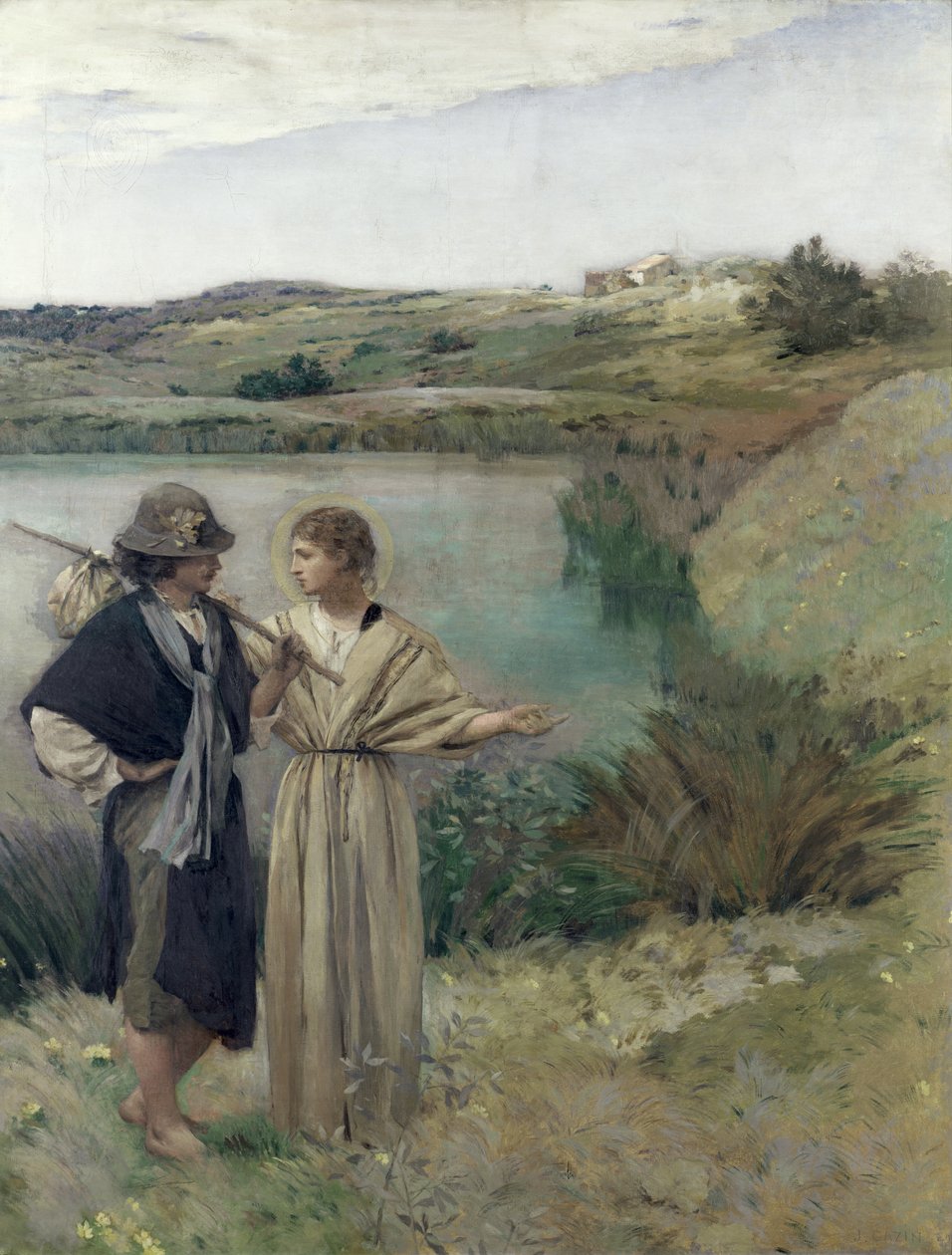 Tóbiás és Rafael arkangyal alkotó: Jean Charles Cazin