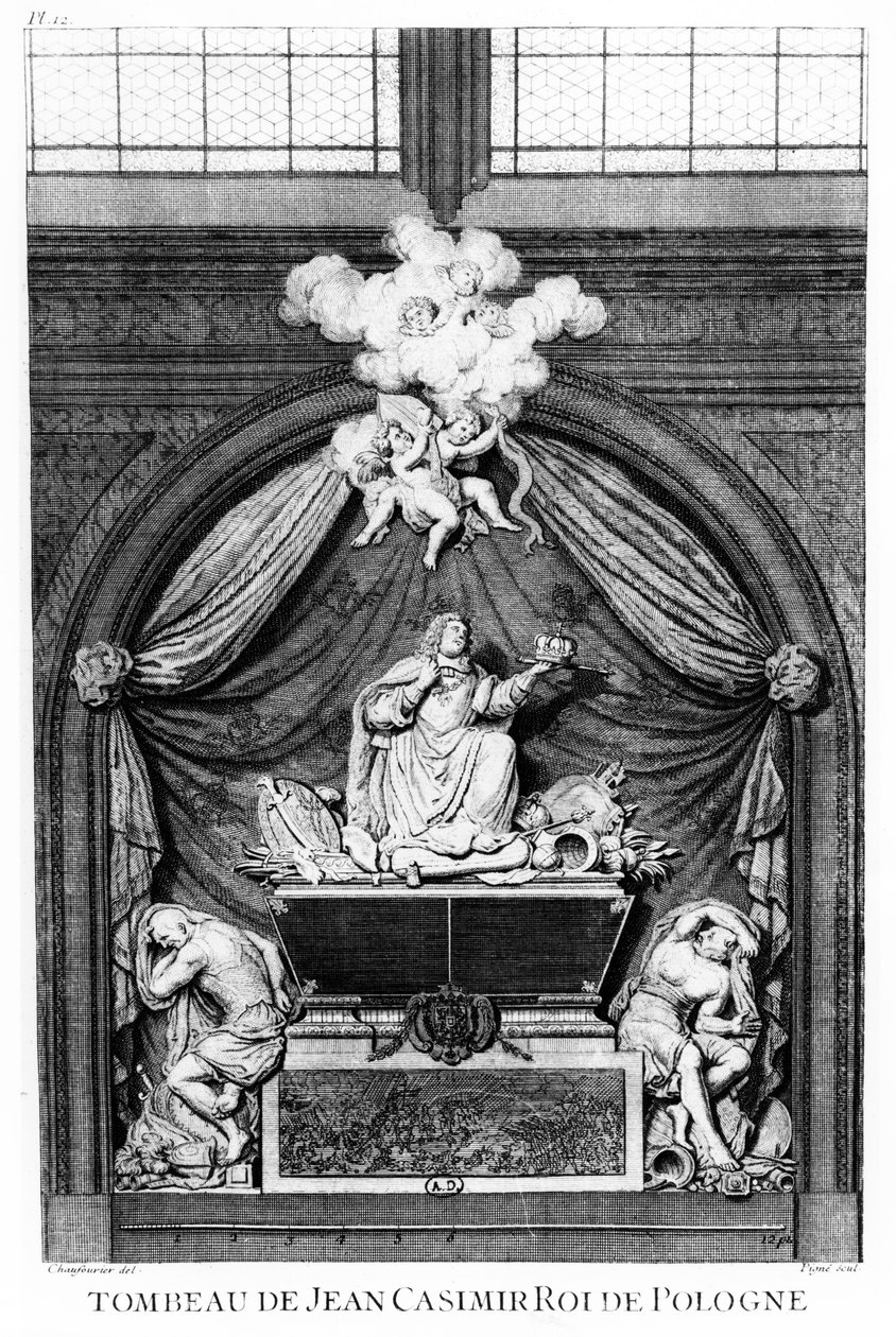 János Kázmér Vasa király szívének képmása a párizsi Saint-Germain-des-Prés apátságban) alkotó: Jean Chaufourier