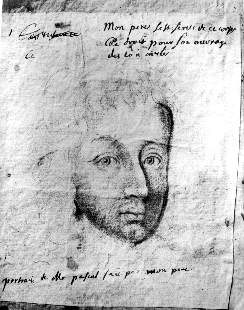 Blaise Pascal (1623-62) barátja portréja (szén papíron) alkotó: Jean Donnat