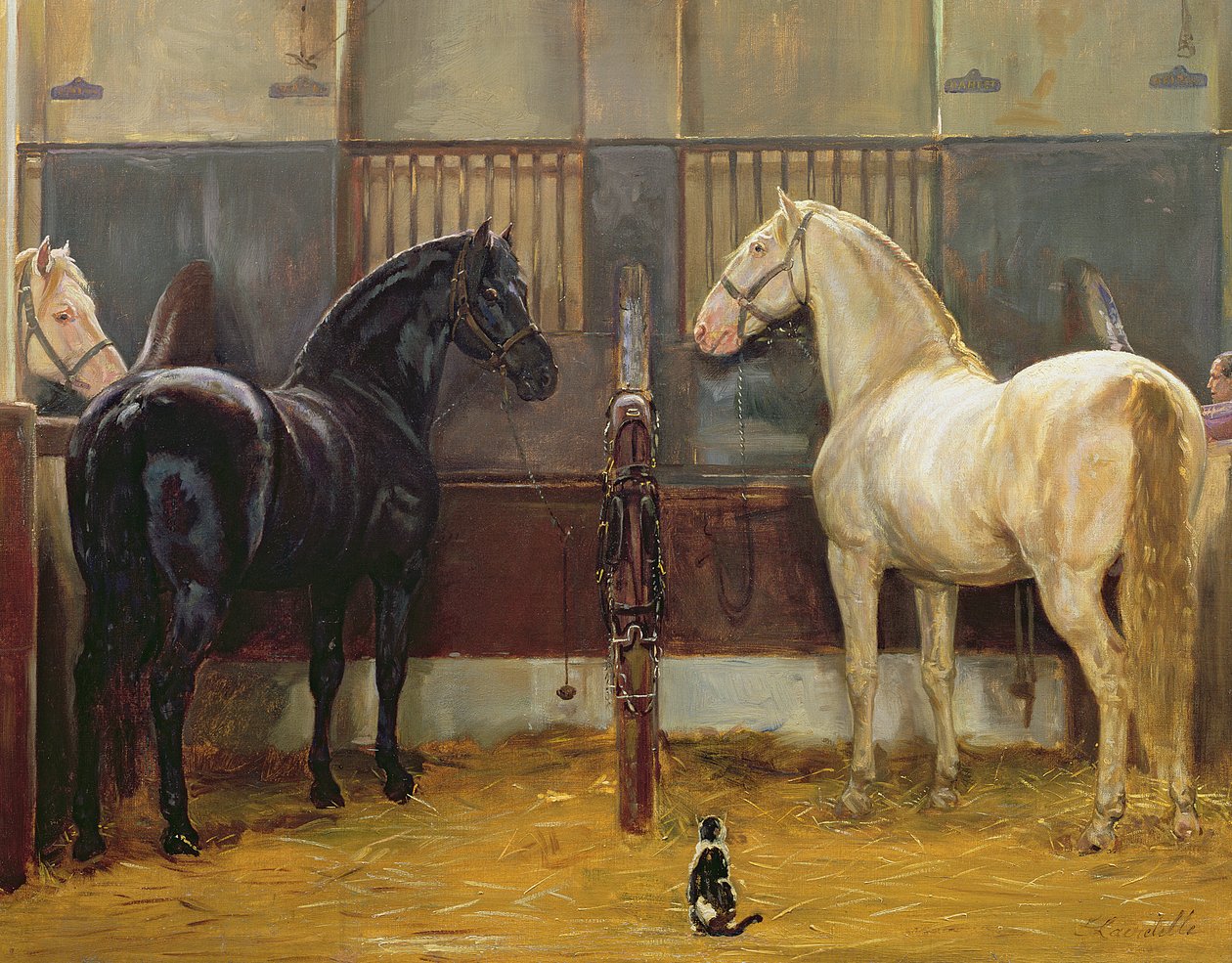 Krémek és feketék a Buckingham Palace Mews-ben alkotó: Jean Edouard Lacretelle