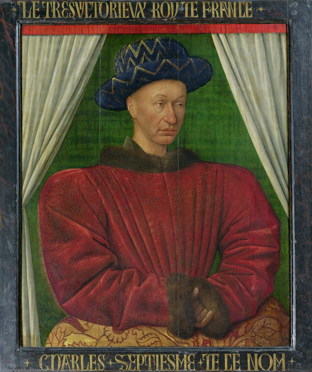 VII. Károly portréja, 1445-50 körül alkotó: Jean Fouquet