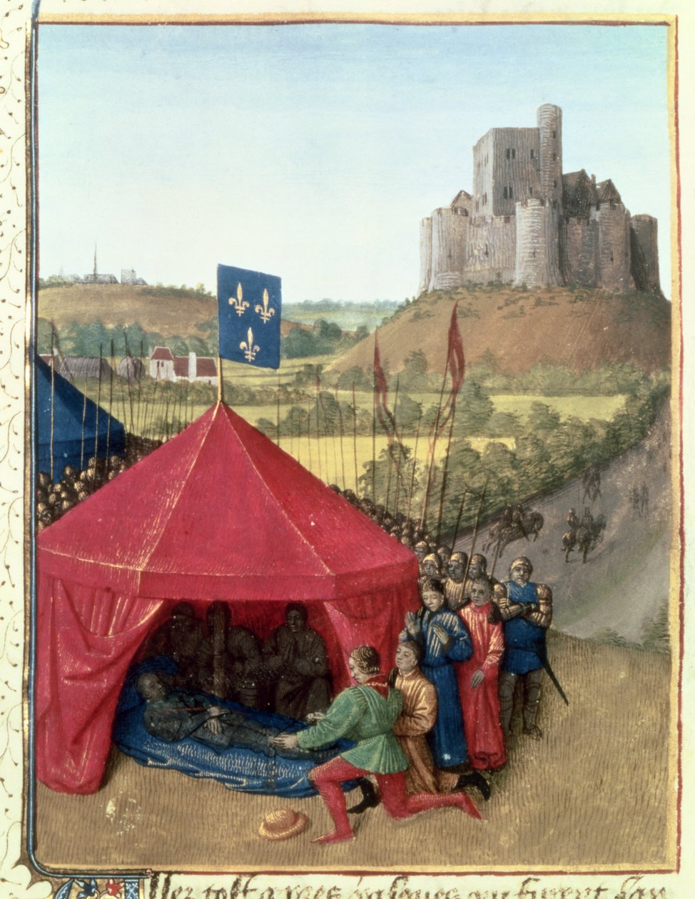 Bertrand du Geusclin (1320-80 körül) halála Chateauneuf-de-Randonban (1320-80) alkotó: Jean Fouquet
