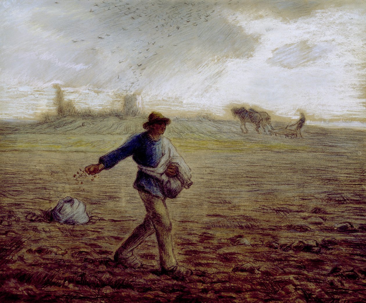 A Magvető, 1865 körül (pasztell és zsírkréta papíron) alkotó: Jean Francois Millet