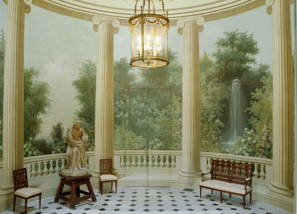 A Pavillon de Musique kerek étkezője, 1781-ben épült alkotó: Jean Francois Therese Chalgrin