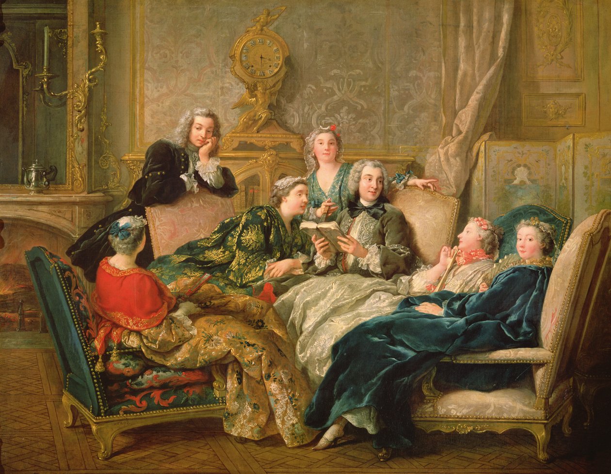 Moliere felolvasása, 1730 körül alkotó: Jean François de Troy
