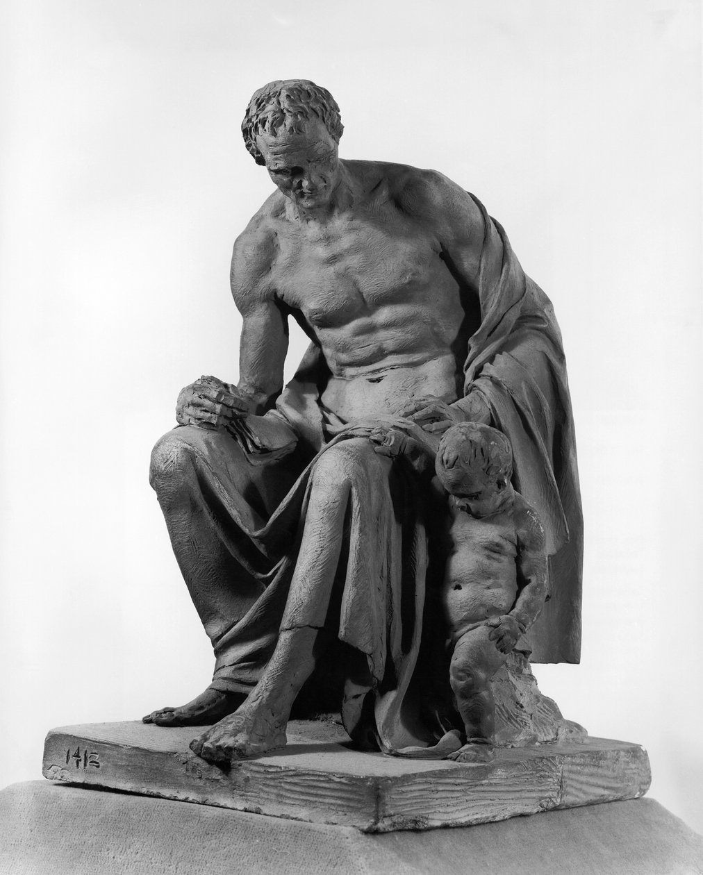 Jean-Jacques Rousseau (1712-78) emlékművének modellje, amelyet egyik regényéről, az "Emile, avagy a nevelésről" neveztek el (terrakotta). alkotó: Jean Guillaume Moitte