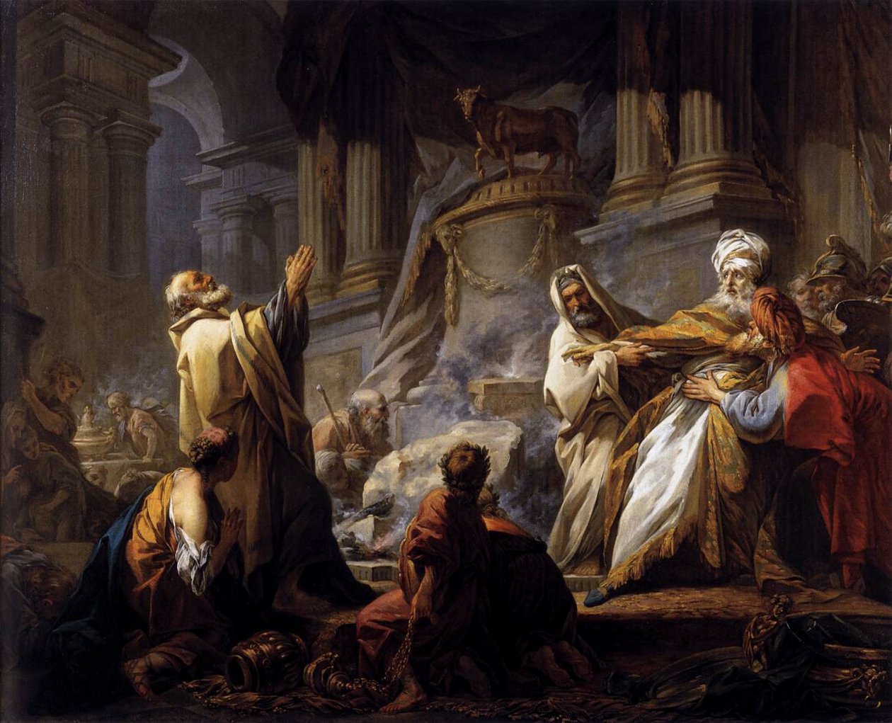 Jeroboám áldozatot mutat be a bálványért alkotó: Jean Honore Fragonard