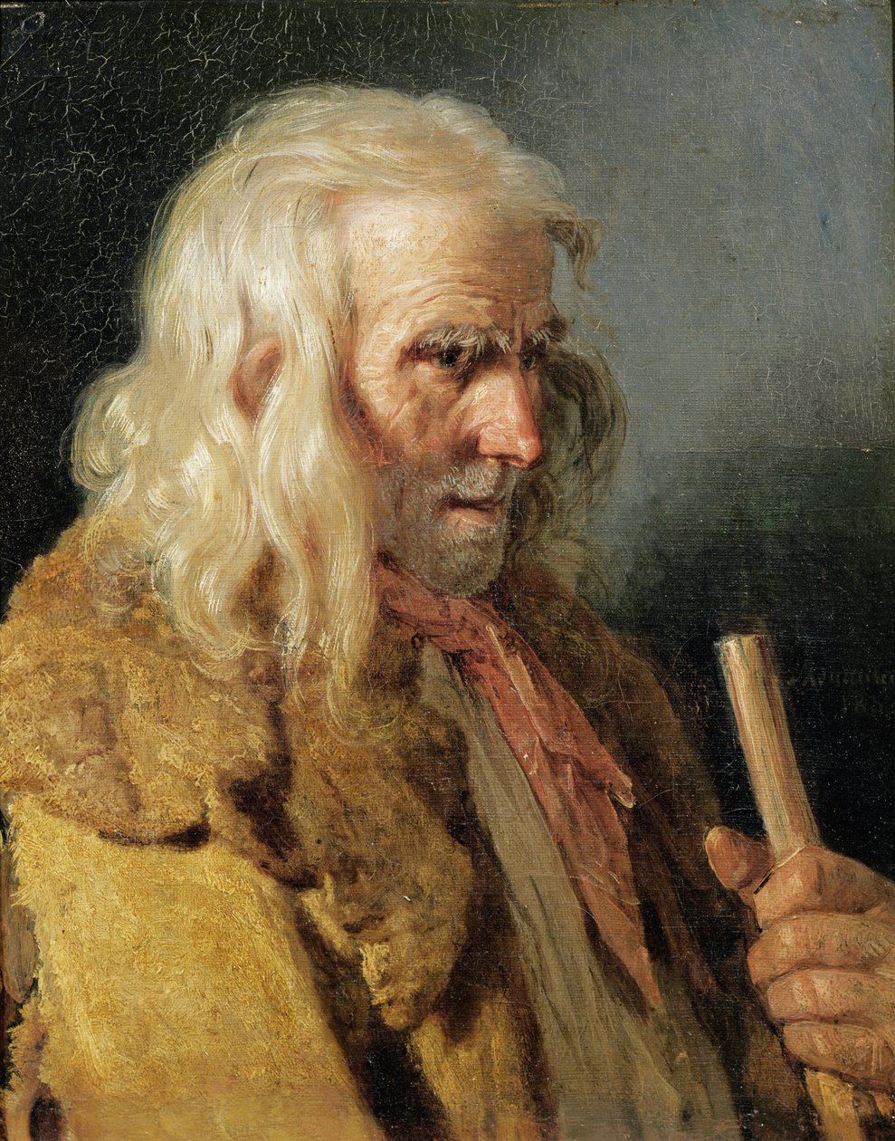 Egy breton paraszt portréja, 1834 alkotó: Jean Jacques Francois Monanteuil
