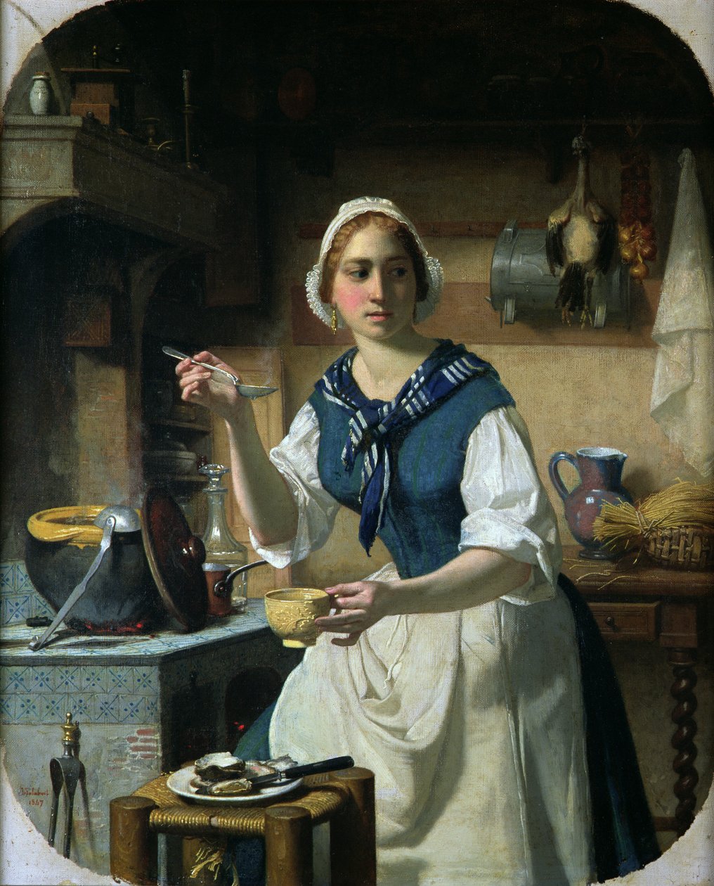 Az első részvény, 1847 alkotó: Jean Jalabert