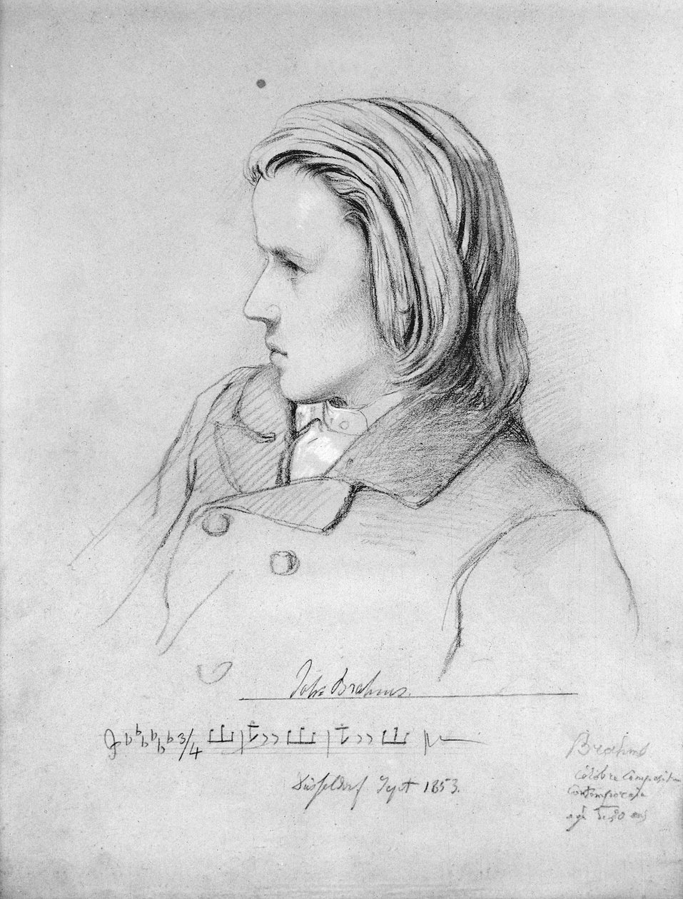 Johannes Brahms (1833-97) húsz éves, 1853 alkotó: Jean Joseph Bonaventure Laurens