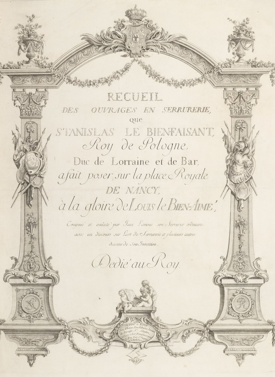 Művek gyűjteménye a lakatosművészetben ... a Place Royale -n Nancyben alkotó: Jean Lamour