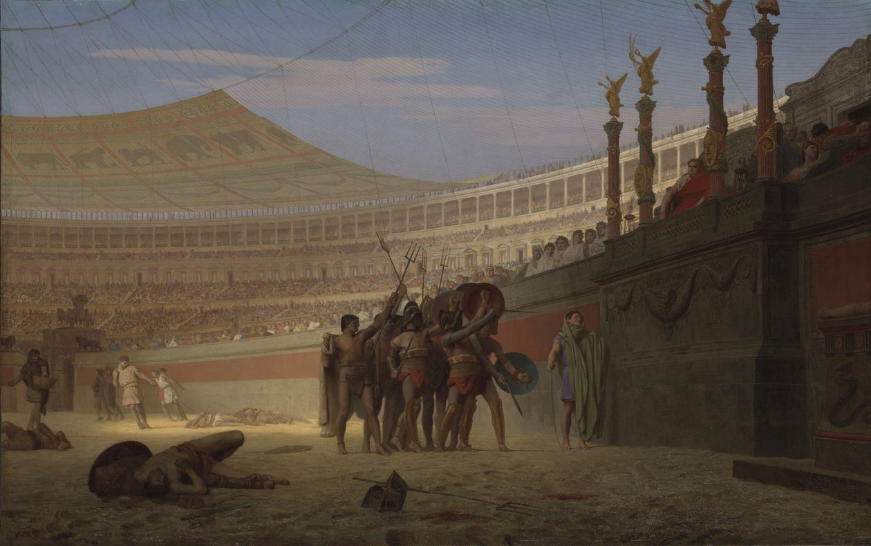 Üdv Caesar! Üdvözölnek téged a haldoklók (Hail Caesar! We Who Are about to Die Salute You), 1859 alkotó: Jean Leon Gerome