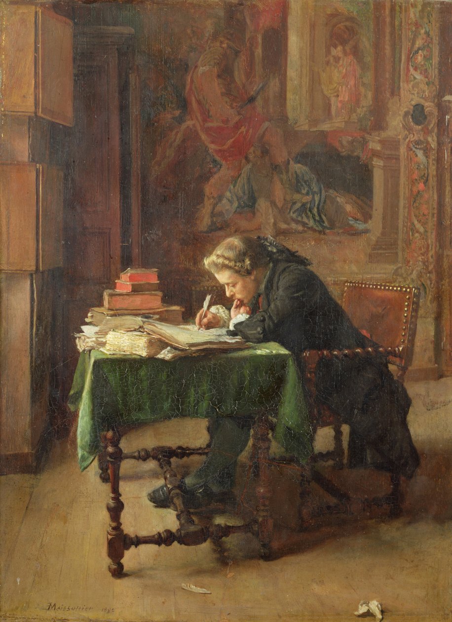 Fiatal férfi írás, 1852 alkotó: Jean Louis Ernest Meissonier