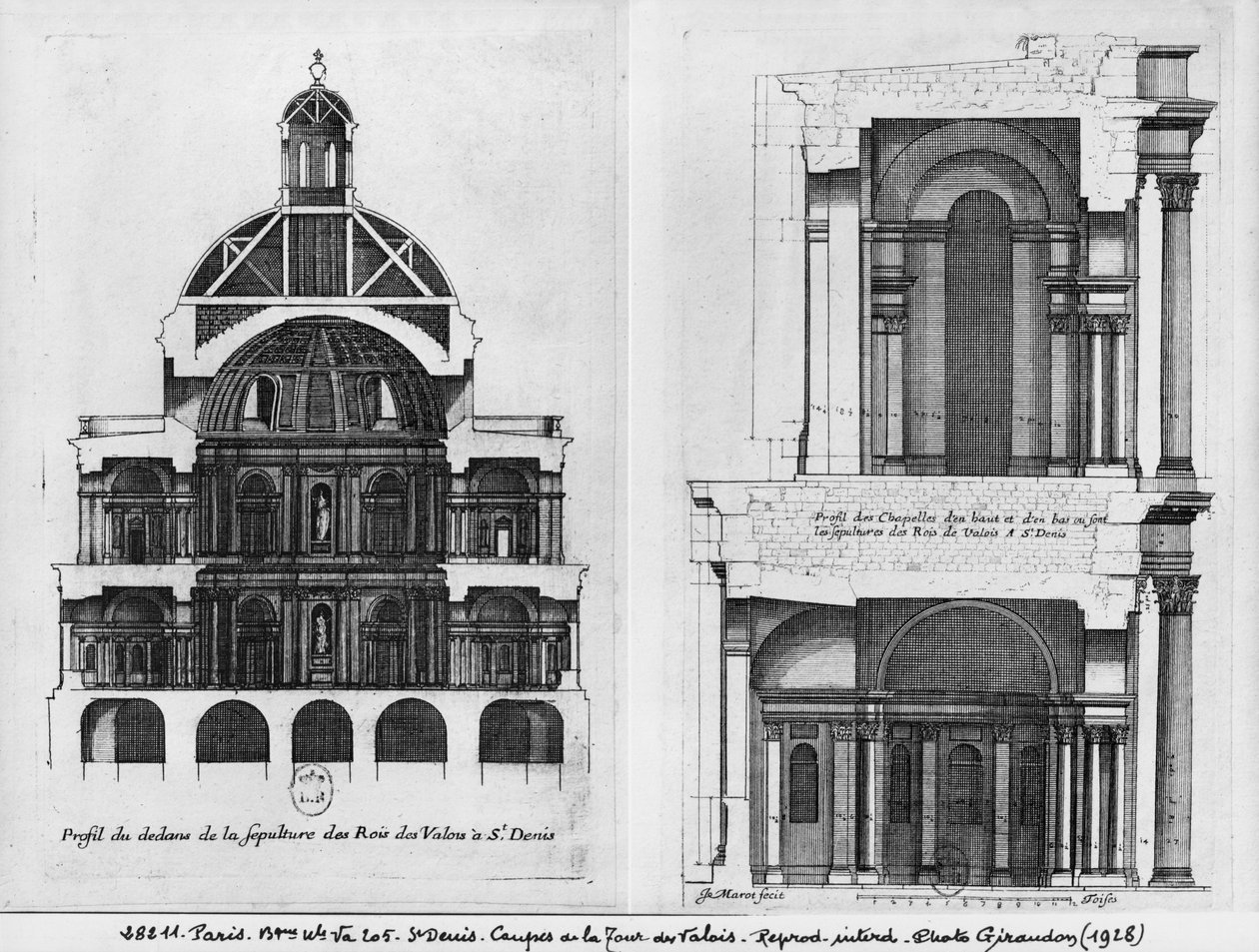 Basilica Saint-Denis, a Valois-torony, 1655 körül (lásd még: 414688, 414690) alkotó: Jean Marot