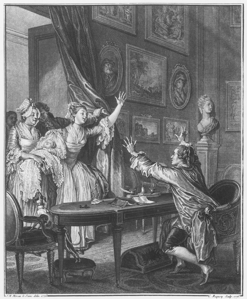 Ez egy fiú, Pierre Charles Baquoy (1759-1829) metszete, 1776 alkotó: Jean Michel the Younger Moreau
