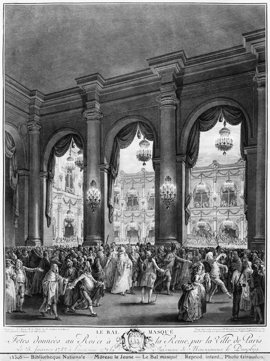 Az álarcos bál, 1782. január 23 alkotó: Jean Michel the Younger Moreau