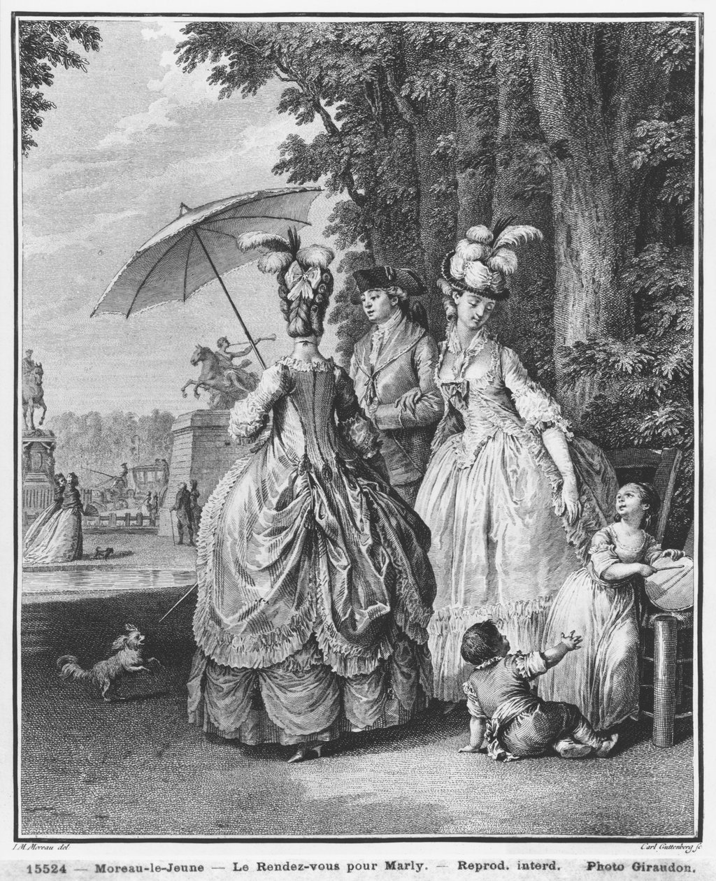 Marly randevúja, Carl Guttenberg (1743-90) metszete 1777 körül alkotó: Jean Michel the Younger Moreau