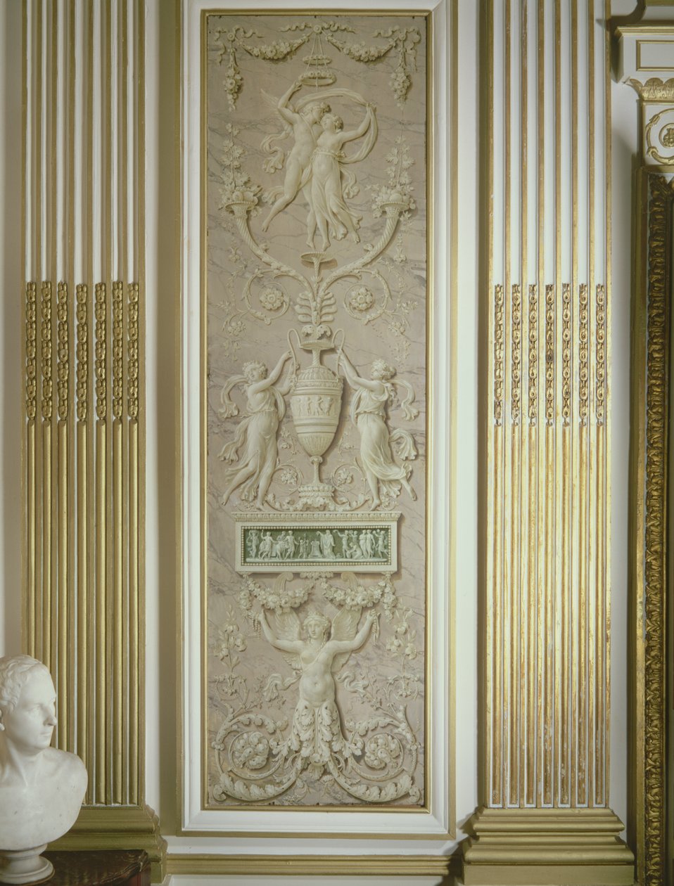 Panel trompe loeil dísz alkotó: Jean Simeon Rousseau