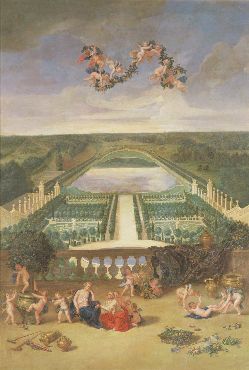 Kilátás a versailles-i Orangerie-re, a Piece d