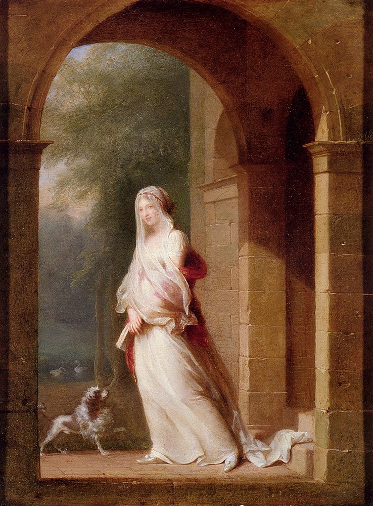 Sous une archenEnglish: A Young Woman Standing In An Archwayn alkotó: Jean Baptiste Mallet