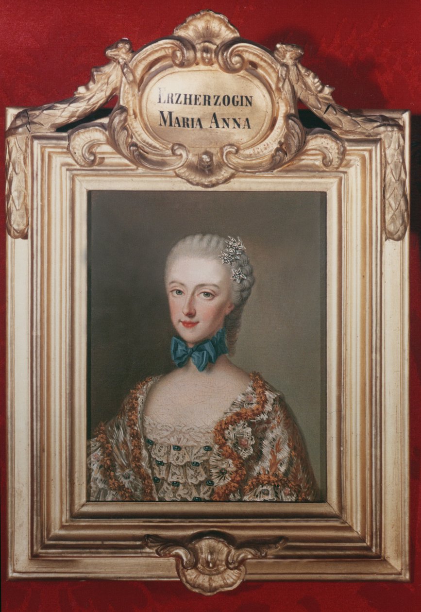 Mária Anna „Marianne” főhercegnő (1738-89) I. Ferenc császár (1708-65) és Mária Terézia osztrák császárné (1717-80) lánya 1762 alkotó: Jean Étienne Liotard