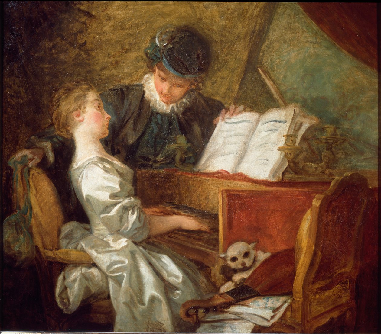 Zenei lecke (olaj, vászon alkotó: Jean Honore Fragonard