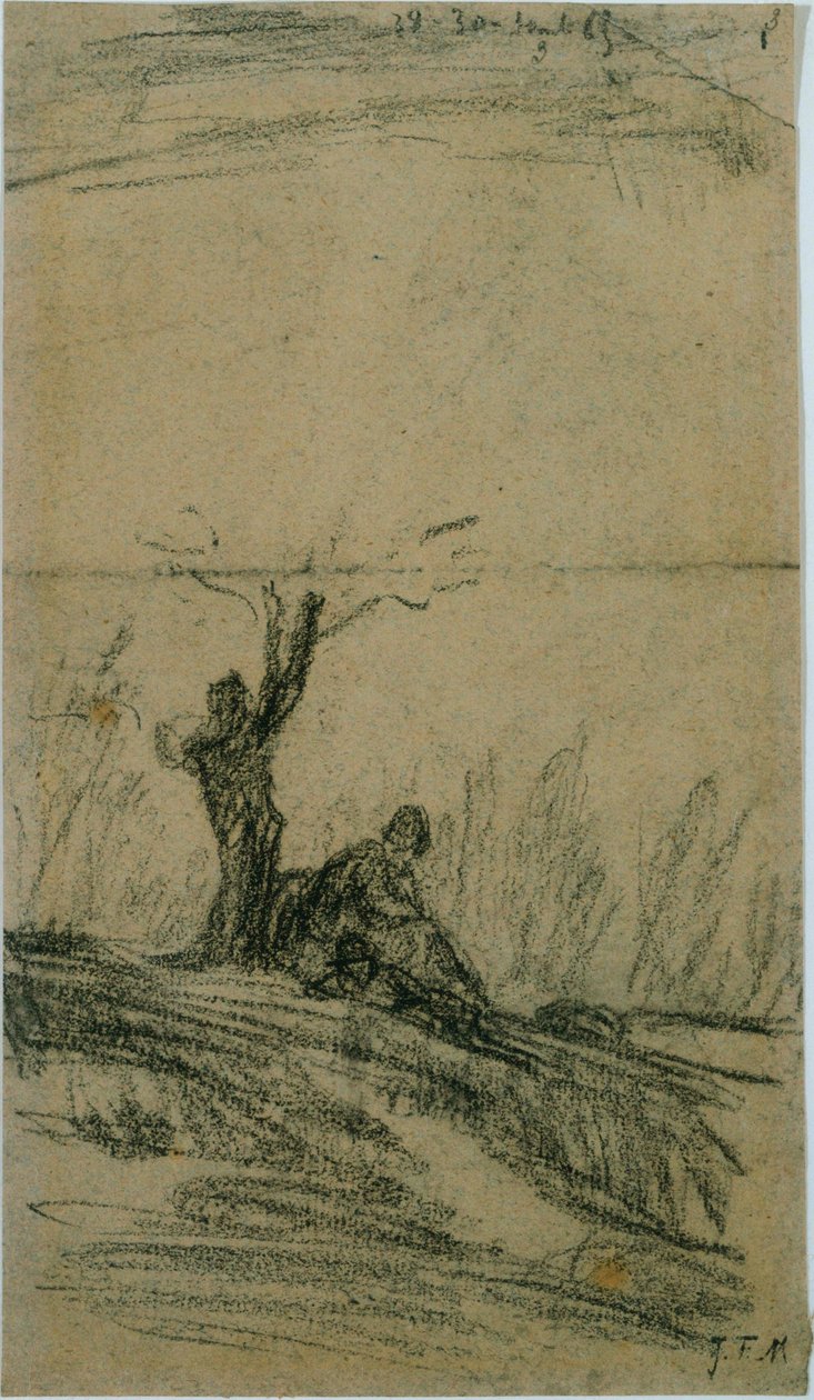 Ábra Egy fa alatt ül alkotó: Jean Francois Millet