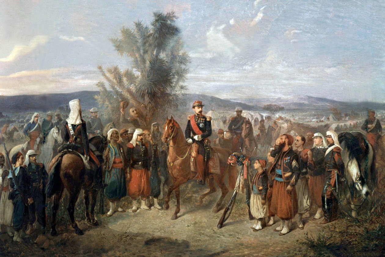 III. Napóleon Algériában, 1864 alkotó: Jean Adolphe Beauce