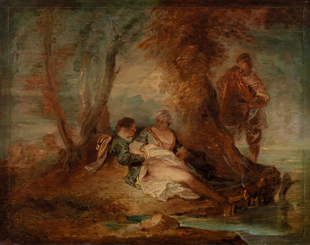 Tájképi figurák alkotó: Jean Antoine Watteau