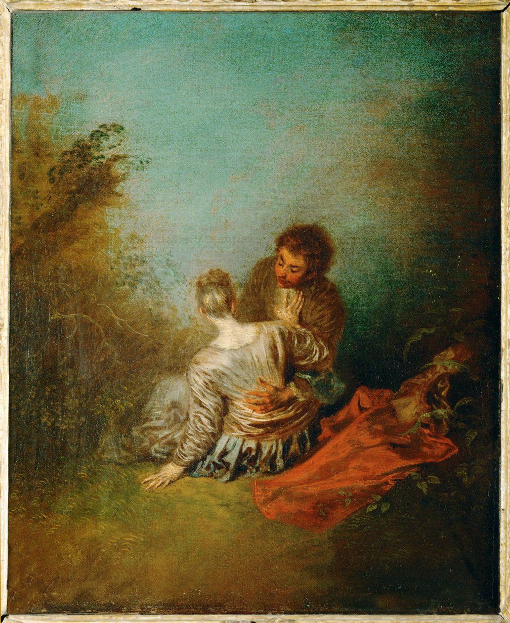 Le Faux Pas ... alkotó: Jean Antoine Watteau
