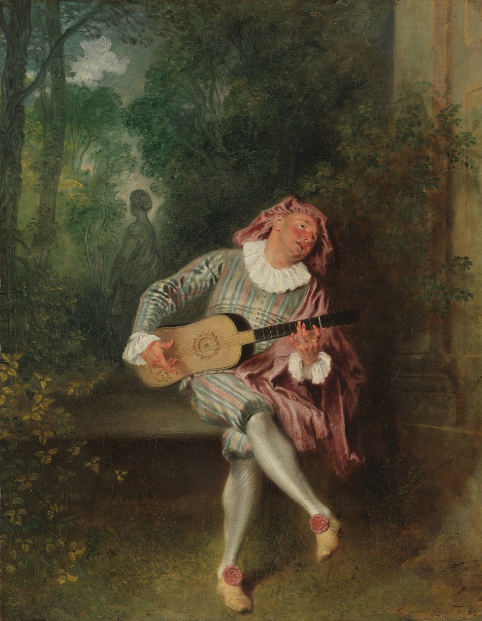 Mezzetin, kb. 1718-20. alkotó: Jean Antoine Watteau