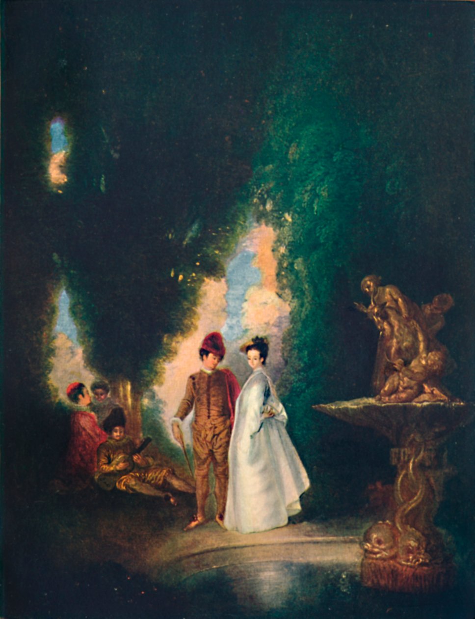 A szökőkút, XVIII. század, 1911 alkotó: Jean Antoine Watteau