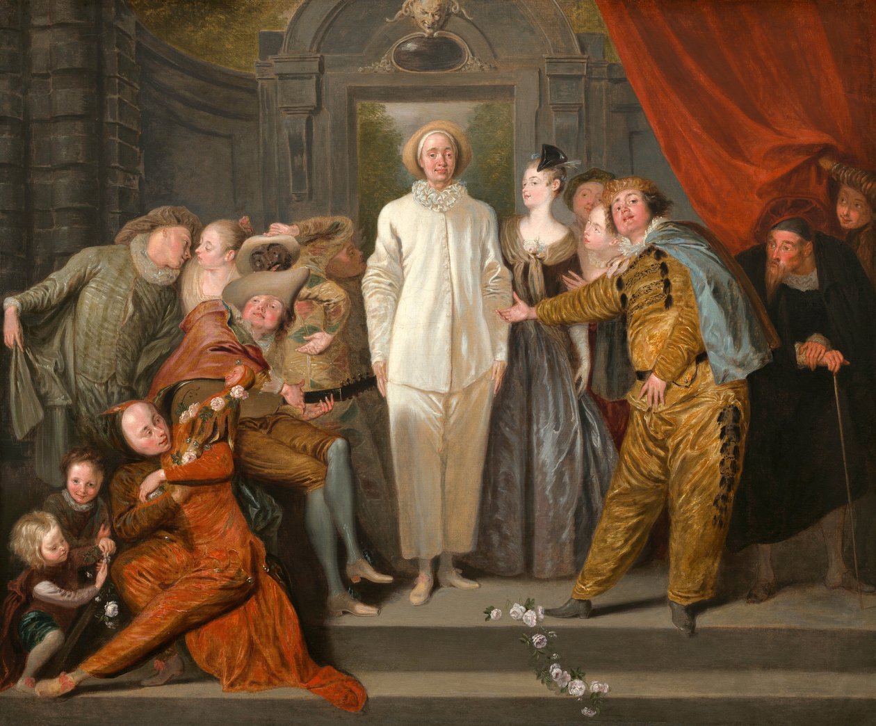 Az olasz komikusok, 1720 körül alkotó: Jean Antoine Watteau