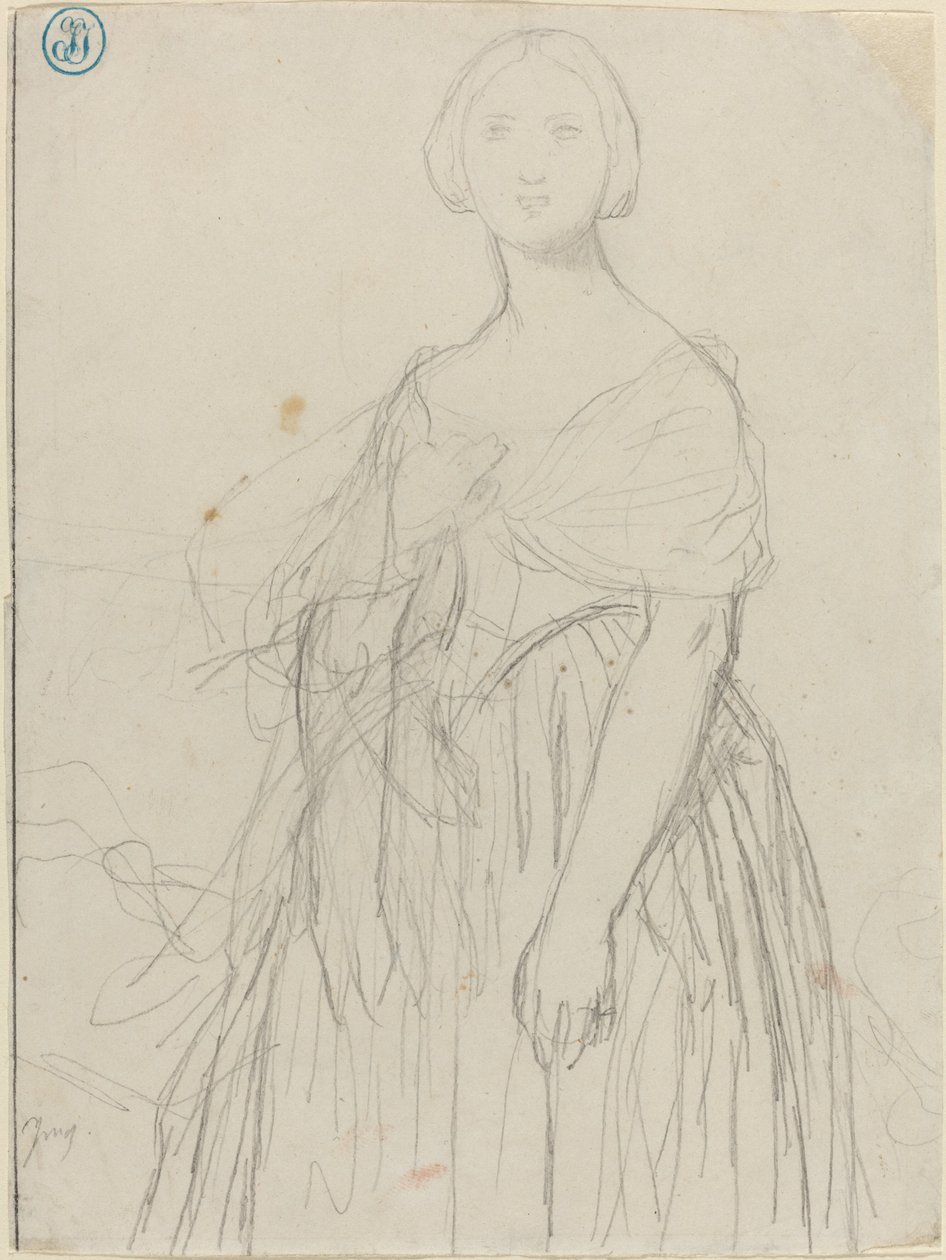 Vázlat Madame Moitessier számára alkotó: Jean Auguste Dominique Ingres