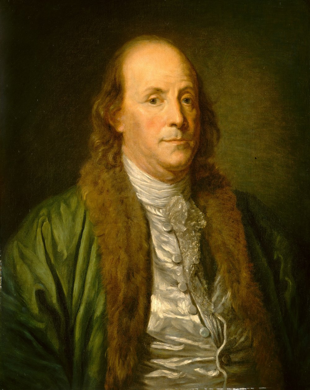 Benjamin Franklin (olaj, vászon) alkotó: Jean Baptiste (after) Greuze