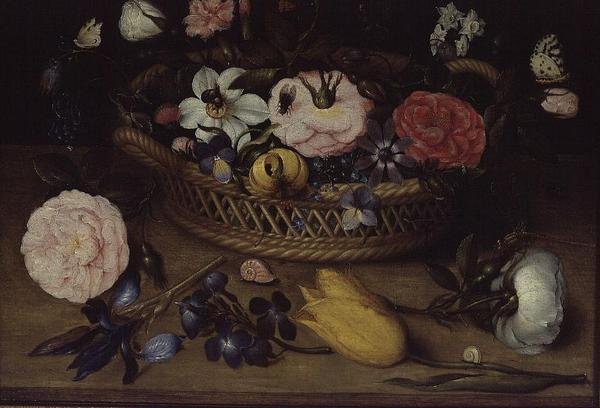 Kosár virággal alkotó: Jean Baptiste Bosschaert