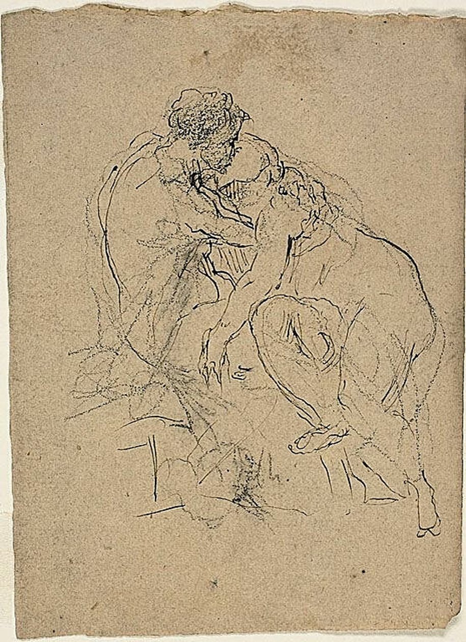 Ülő pár ölelkezik alkotó: Jean Baptiste Carpeaux