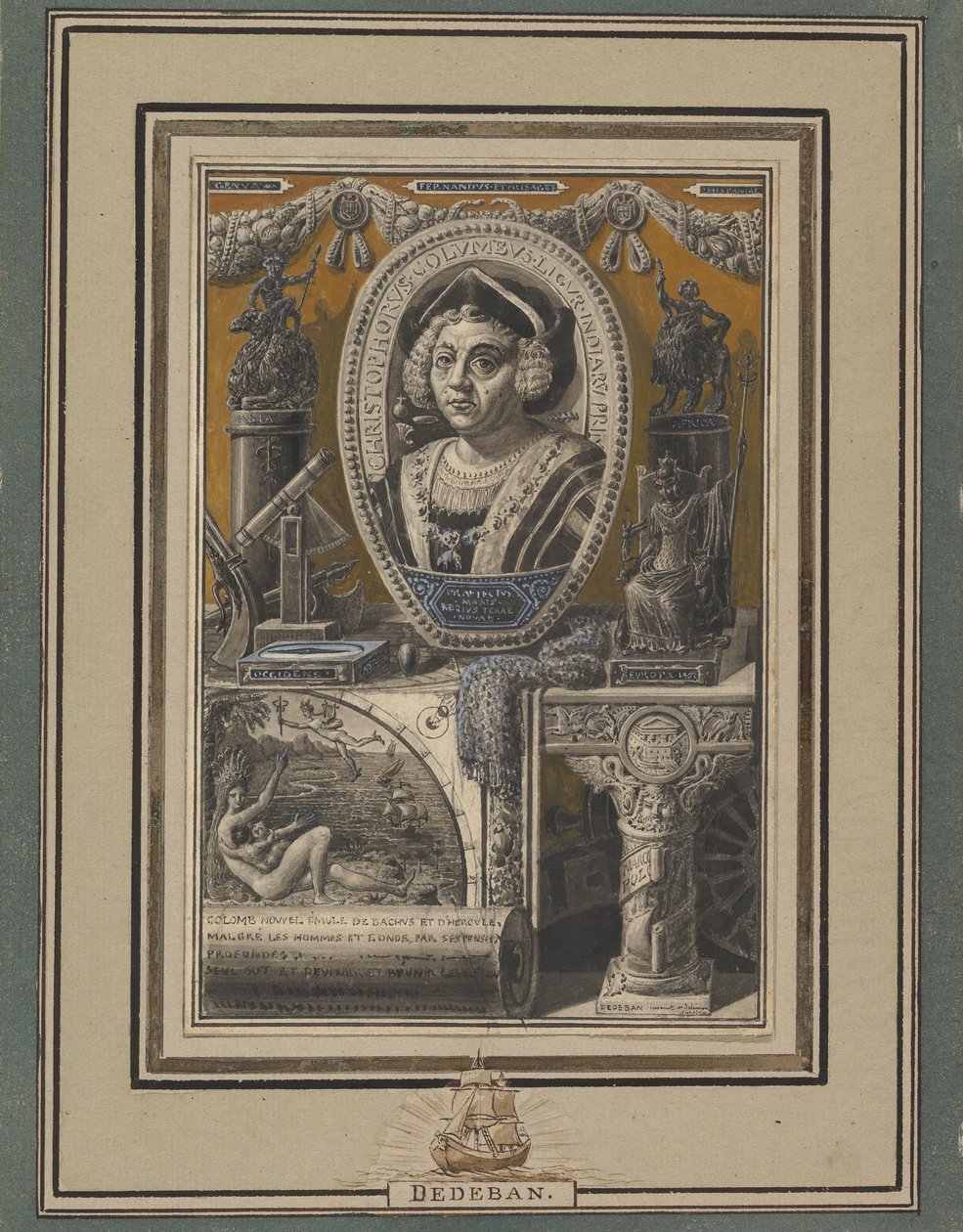 Kolumbusz Kristóf, sz. alkotó: Jean Baptiste Dedeban