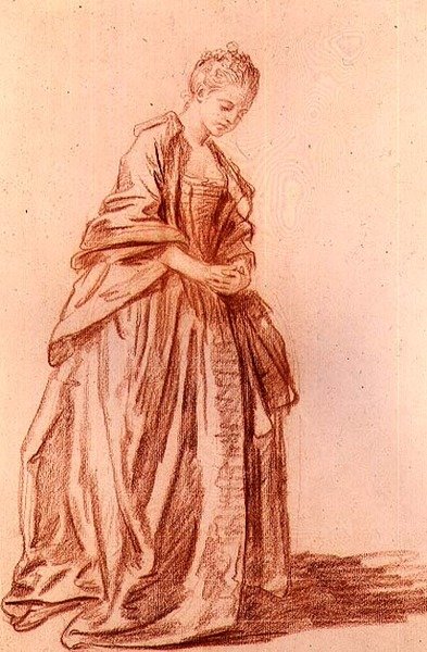 Drapírozott női alak (rajz) alkotó: Jean Baptiste Greuze