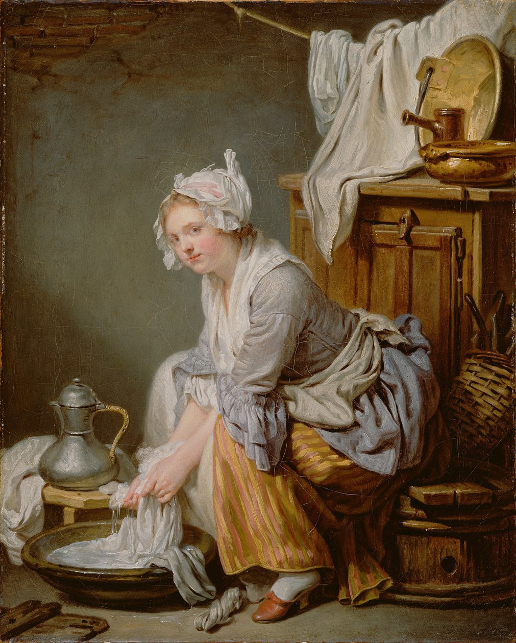 A La Blanchisseuse mosónő, 1761 alkotó: Jean Baptiste Greuze