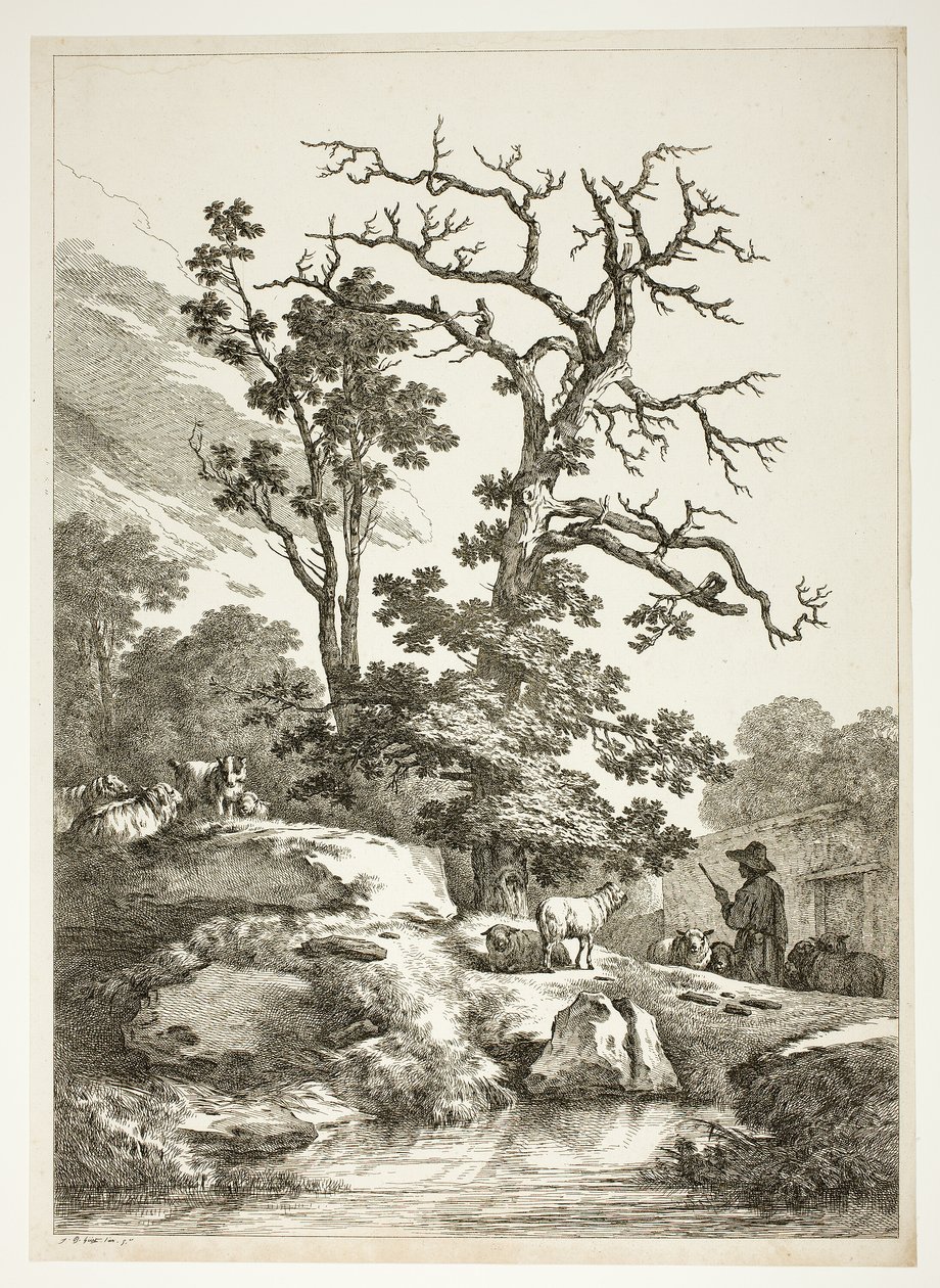 Bukolikus jelenet alkotó: Jean Baptiste Huet