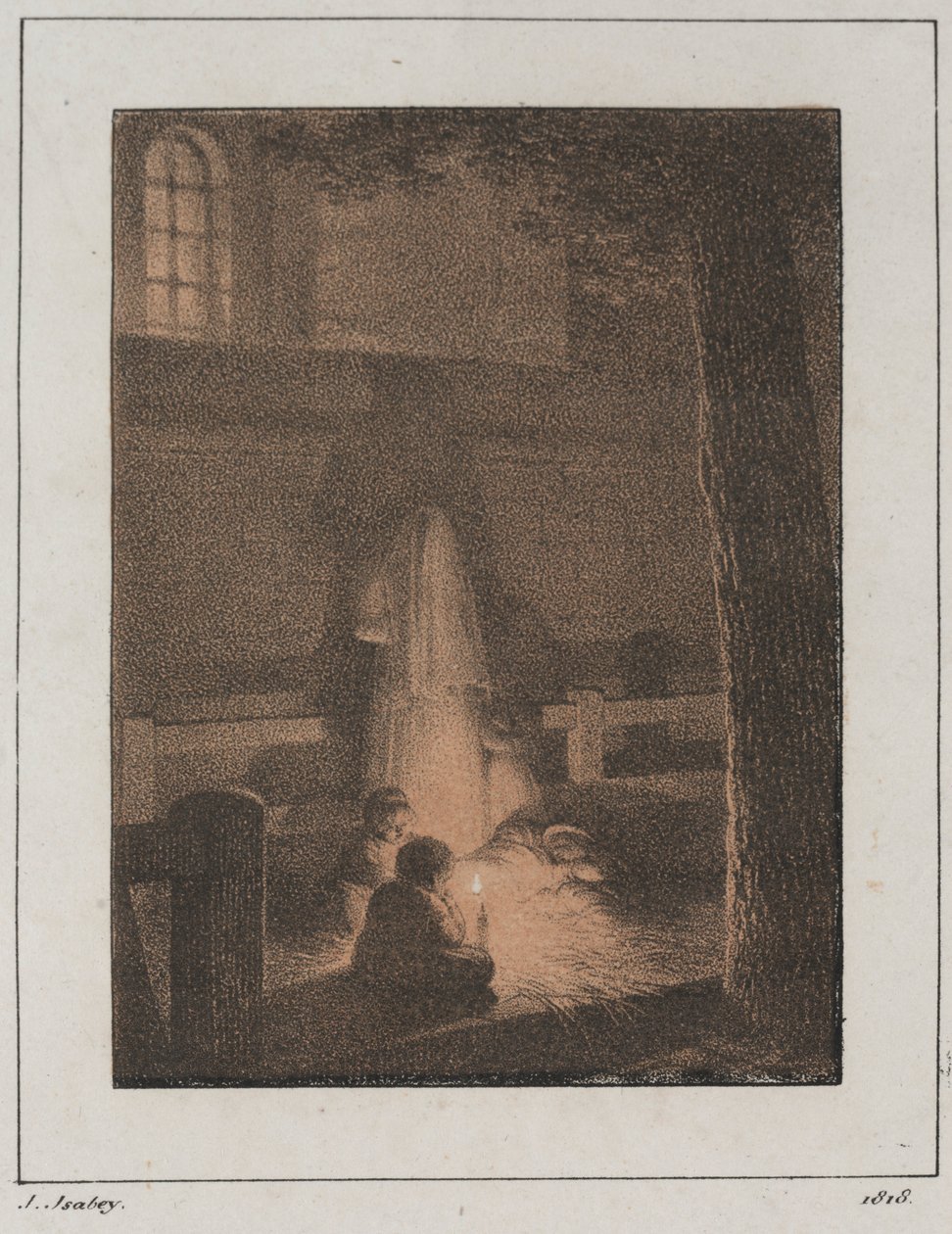 Gyermekek gyertyával, 1818. alkotó: Jean Baptiste Isabey