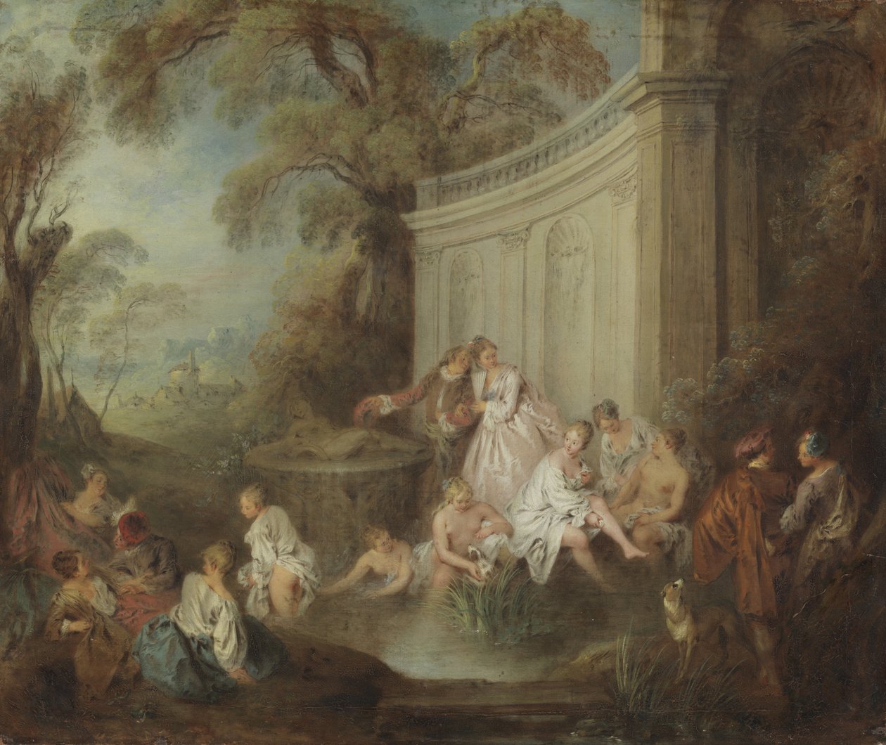 Fürdőzők a parkban alkotó: Jean Baptiste Joseph Pater