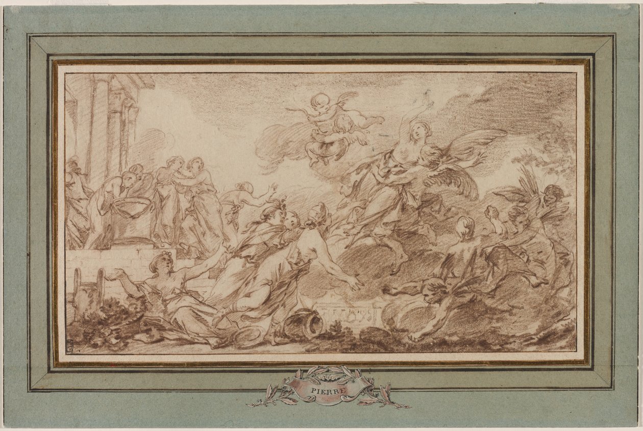 Boreas elrabolja Oreithyiát alkotó: Jean Baptiste Marie Pierre