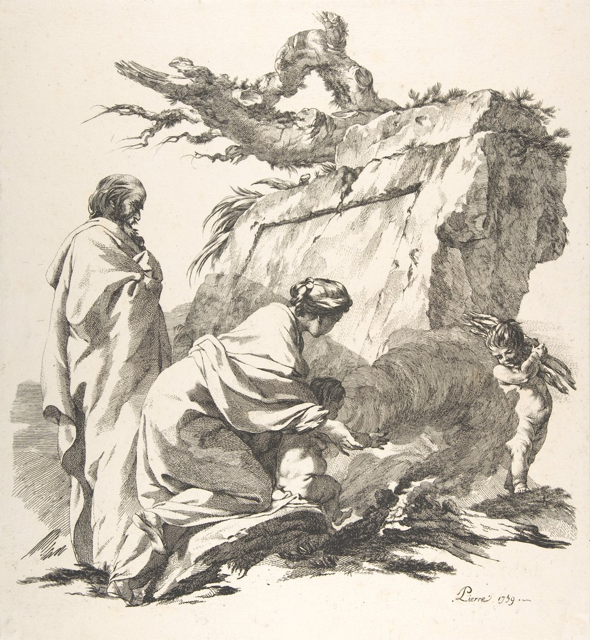 Repülés Egyiptomba, 1759. alkotó: Jean Baptiste Marie Pierre