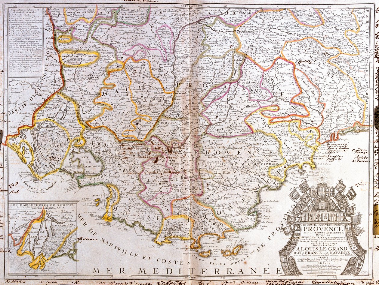 Provence térkép (Franciaország) (metszet alkotó: Jean Baptiste Nolin